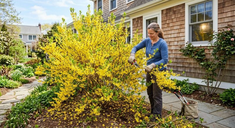 Forsythia Pruning in Rockwall, TX